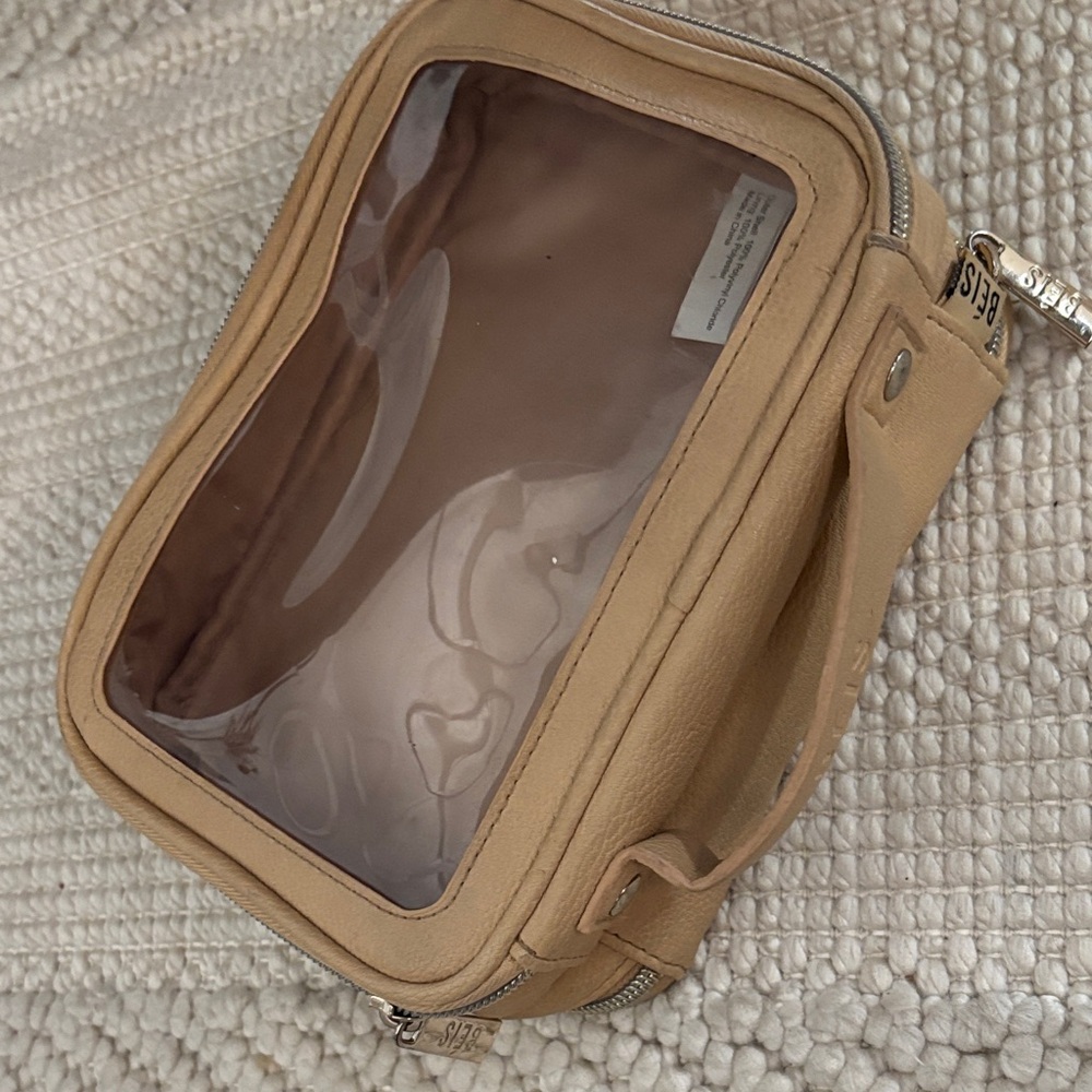 Beis Tan Clear Travel Bag